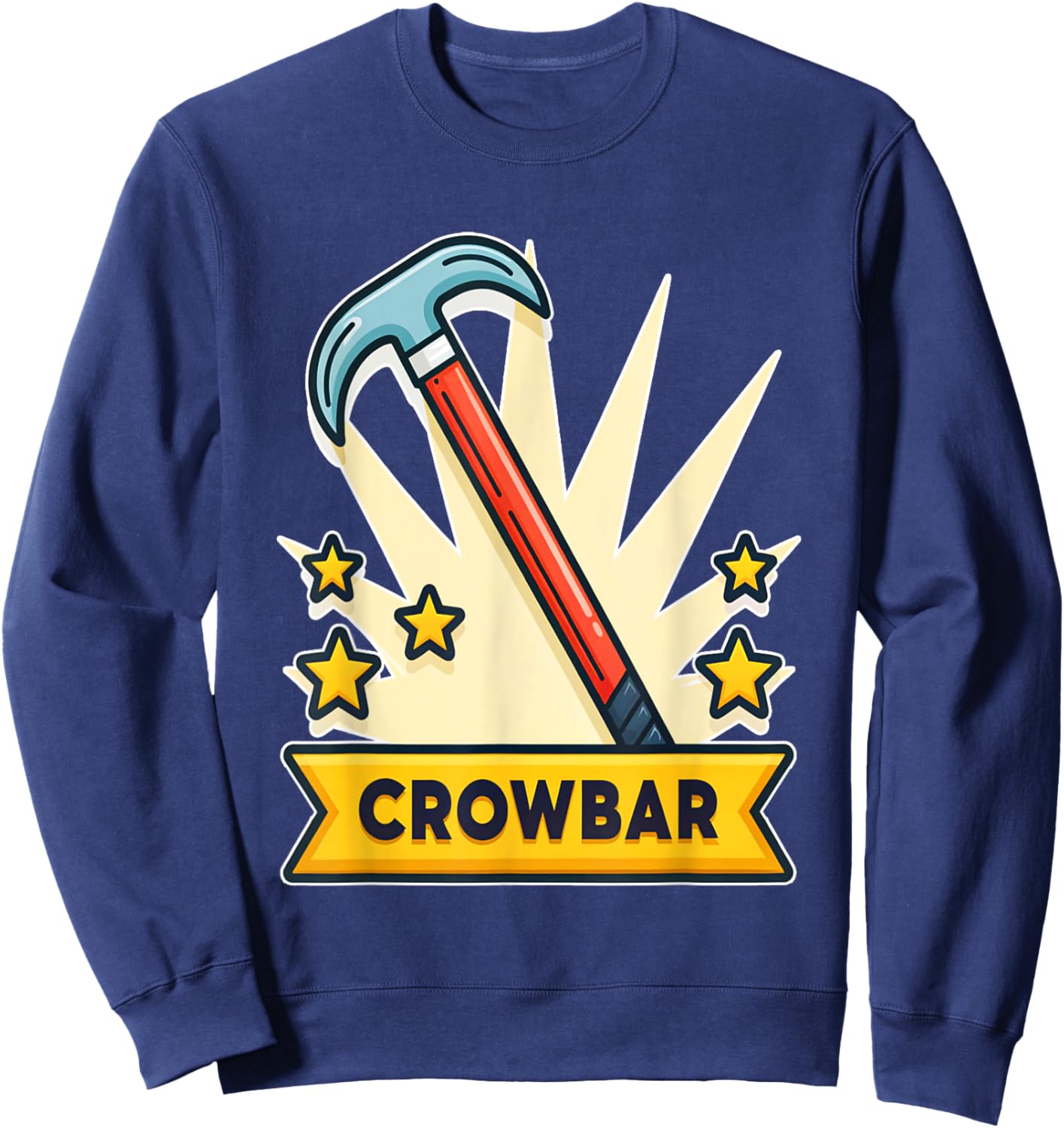 Unique Retro Style Crowbar Design Sweatshirt - Sweatshirt | Navy