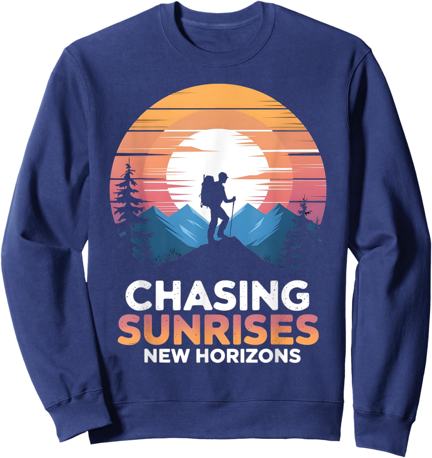 Chasing Sunrises New Horizons Outdoor Hiking Sweatshirt - Sweatshirt | Navy