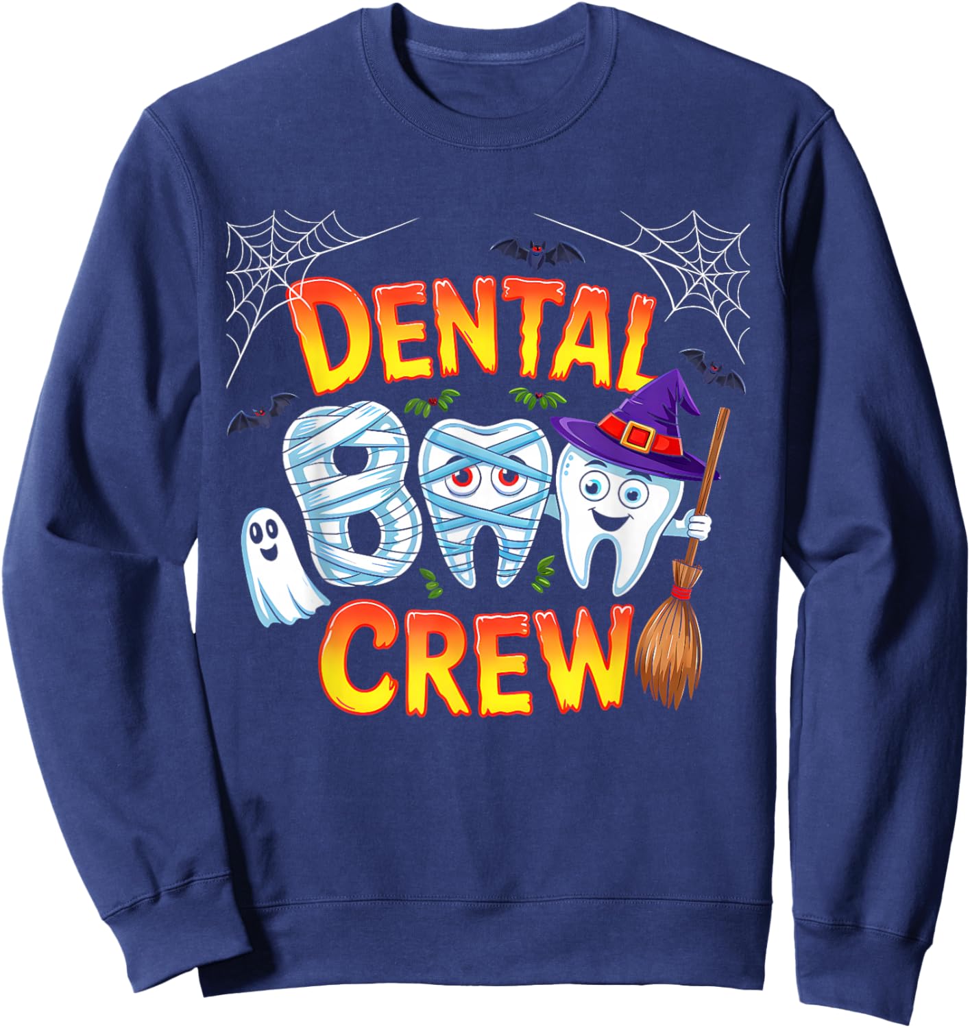 Halloween Dental Boo Crew Dentist Costume Teeth Women Men Sweatshirt - Sweatshirt | Navy