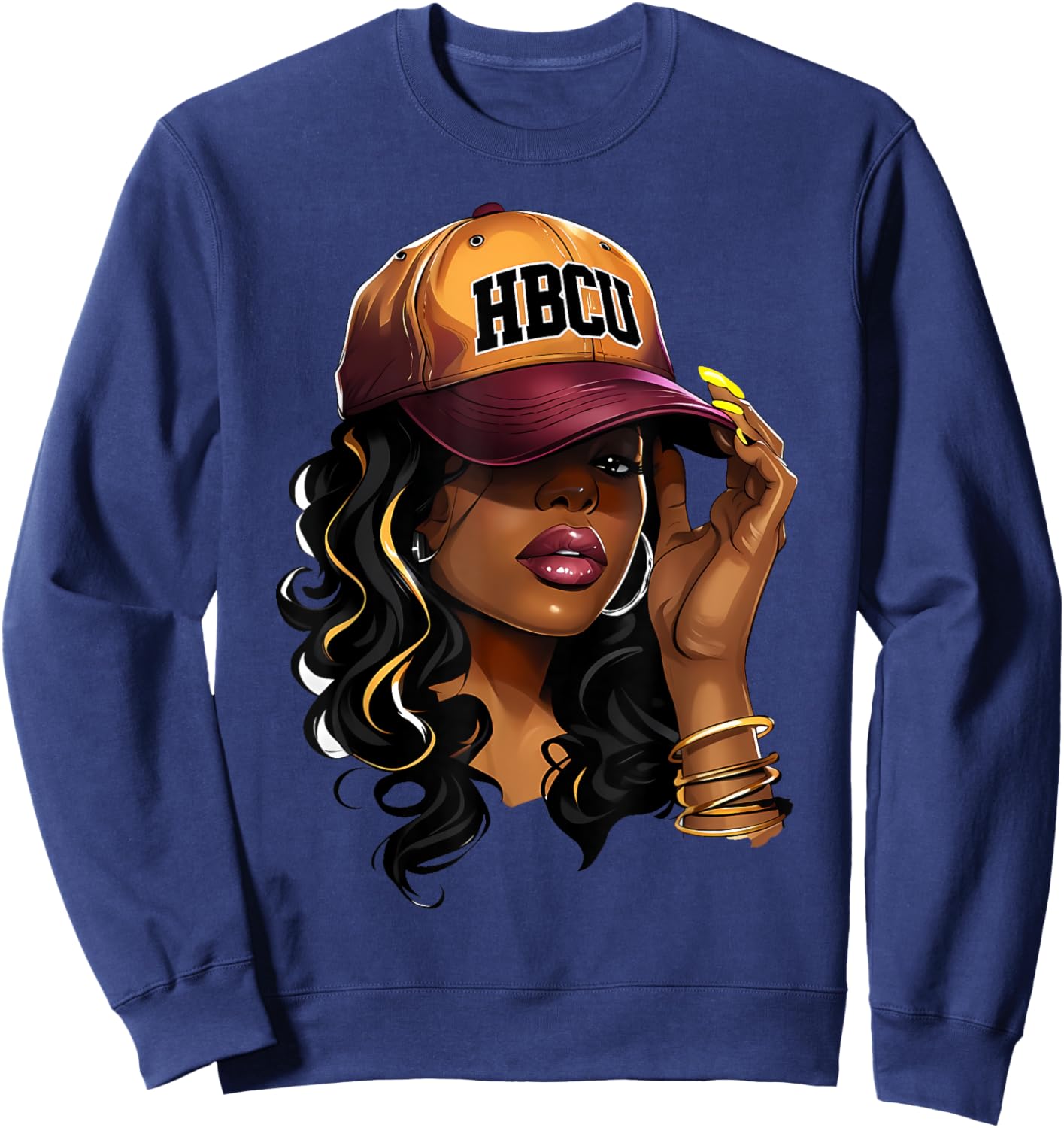 Retro Dope Future HBCU Grad Black Graduation HBCU Girl Women Sweatshirt - Sweatshirt | Navy