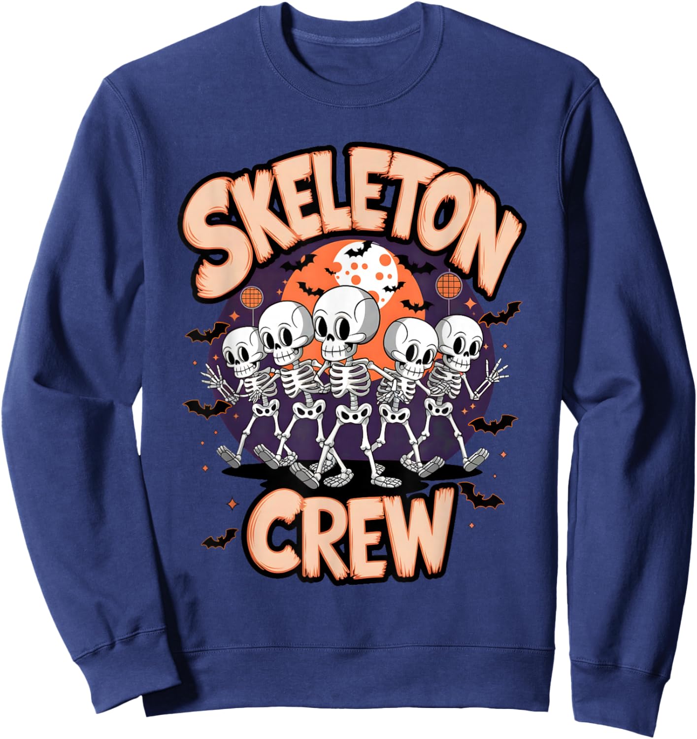 Dancing Skeleton Crew Halloween Party Fun Spooky Design Sweatshirt - Sweatshirt | Navy