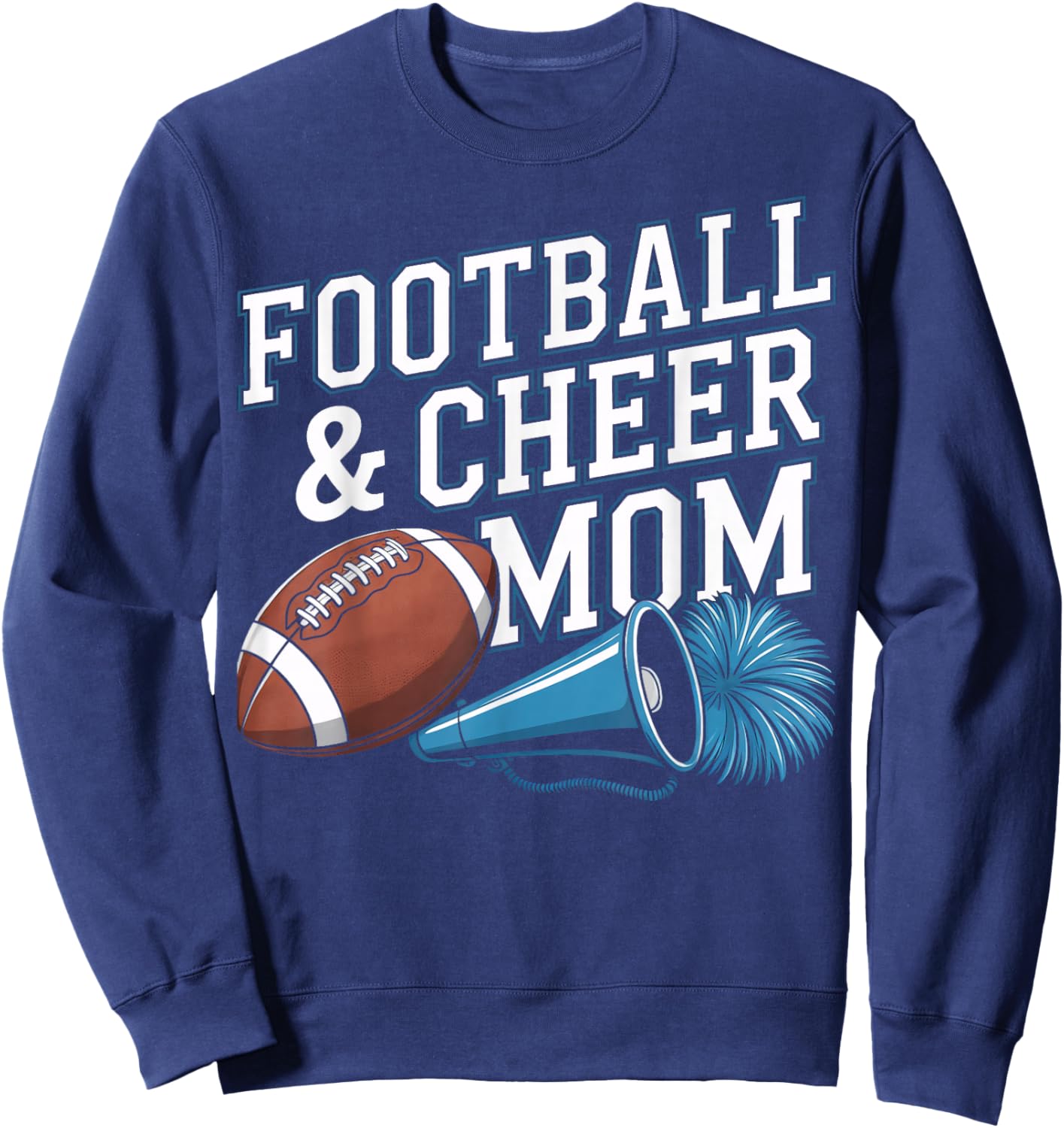 Loud Proud Football and Cheer Mom Spirit Squad Sweatshirt - Sweatshirt | Navy