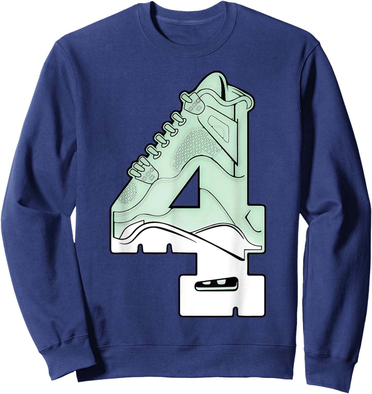 Number 4 Seafoam Abundance 4s Matching Retro Men Women Sweatshirt - Sweatshirt | Navy