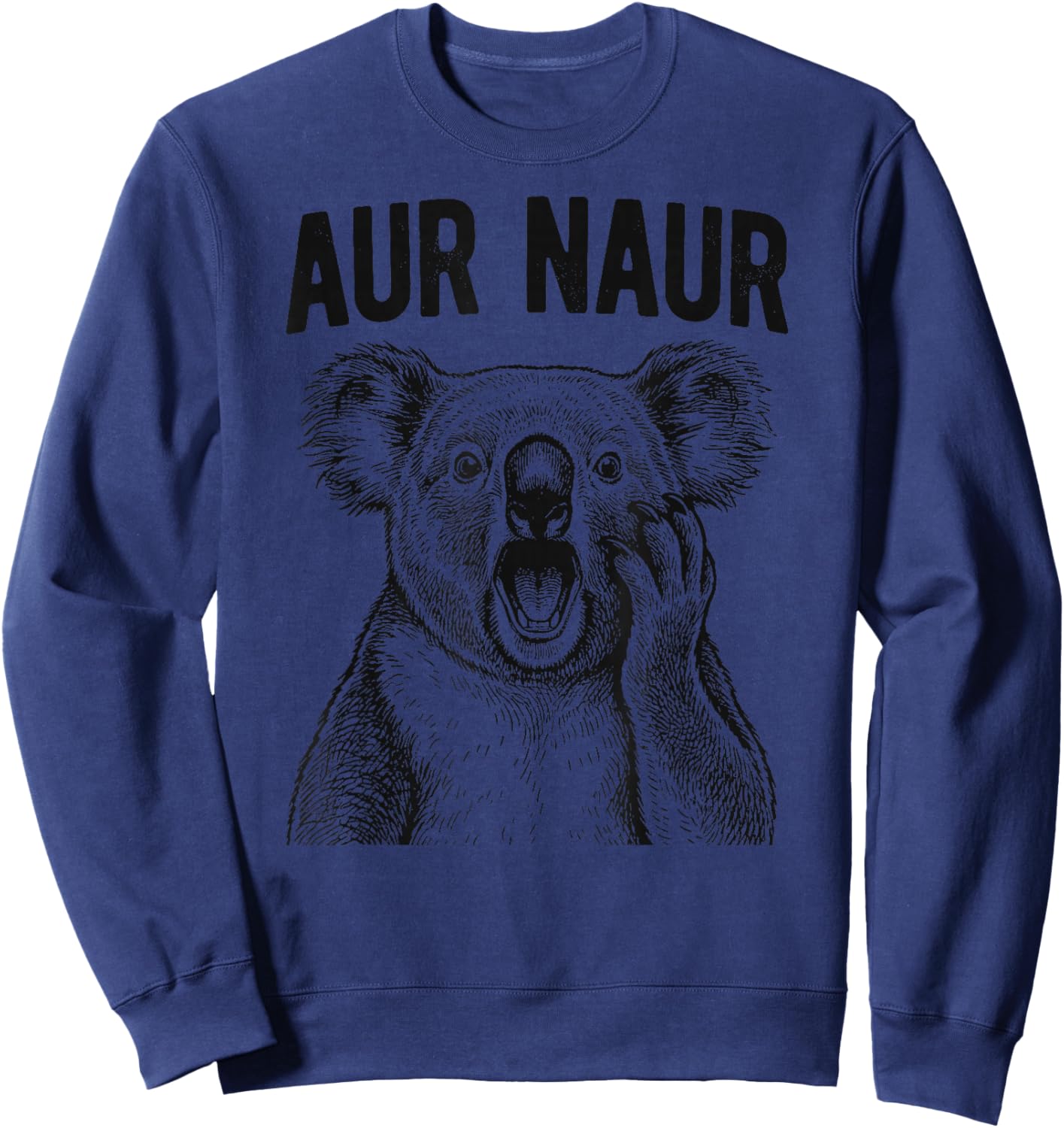 AUR Naur Funny Screaming Koala Sweatshirt - Sweatshirt | Navy