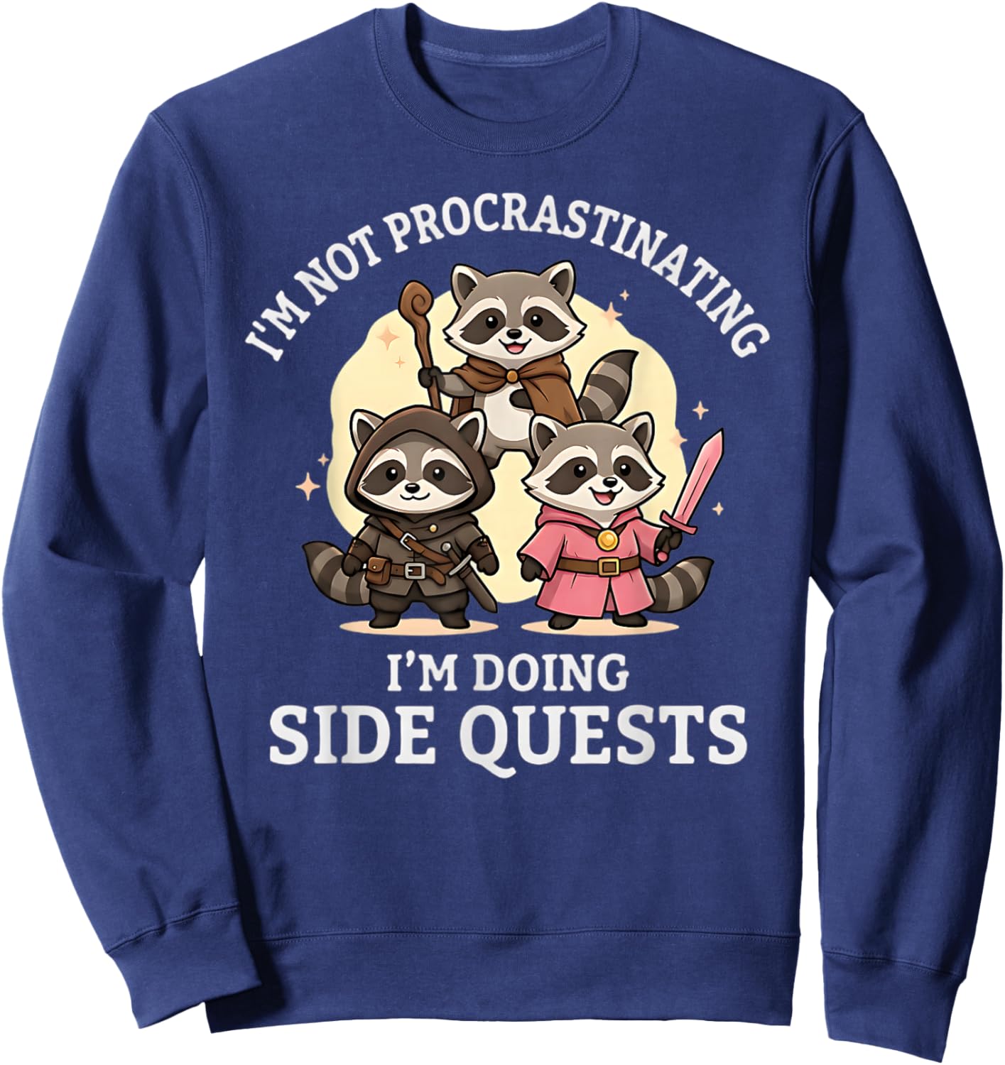 Funny Raccoon RPG Gamer Fantasy Role Playing Table Game Sweatshirt - Sweatshirt | Navy