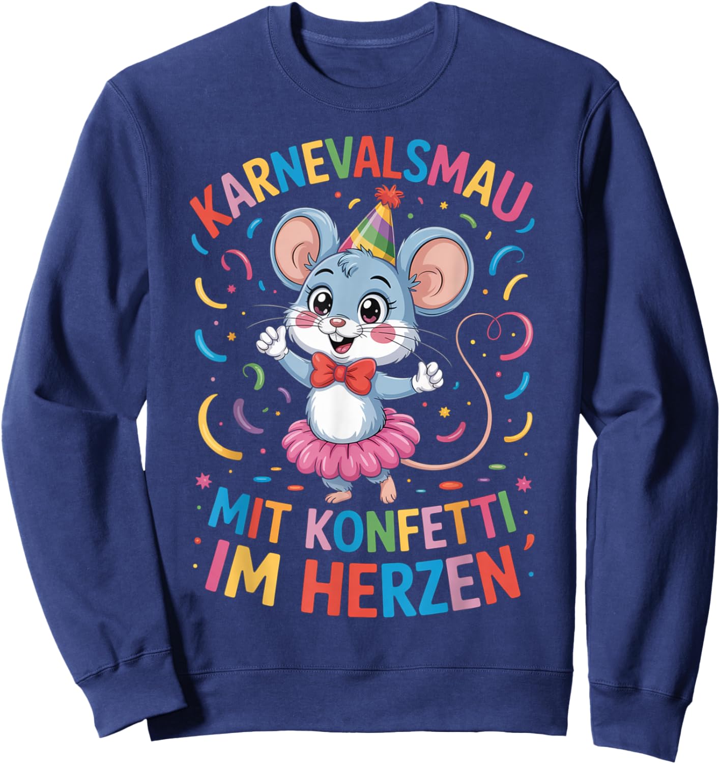 Women's Confetti in Heart Fancy Dress Carnival Costume Replacement Sweatshirt - Sweatshirt | Navy