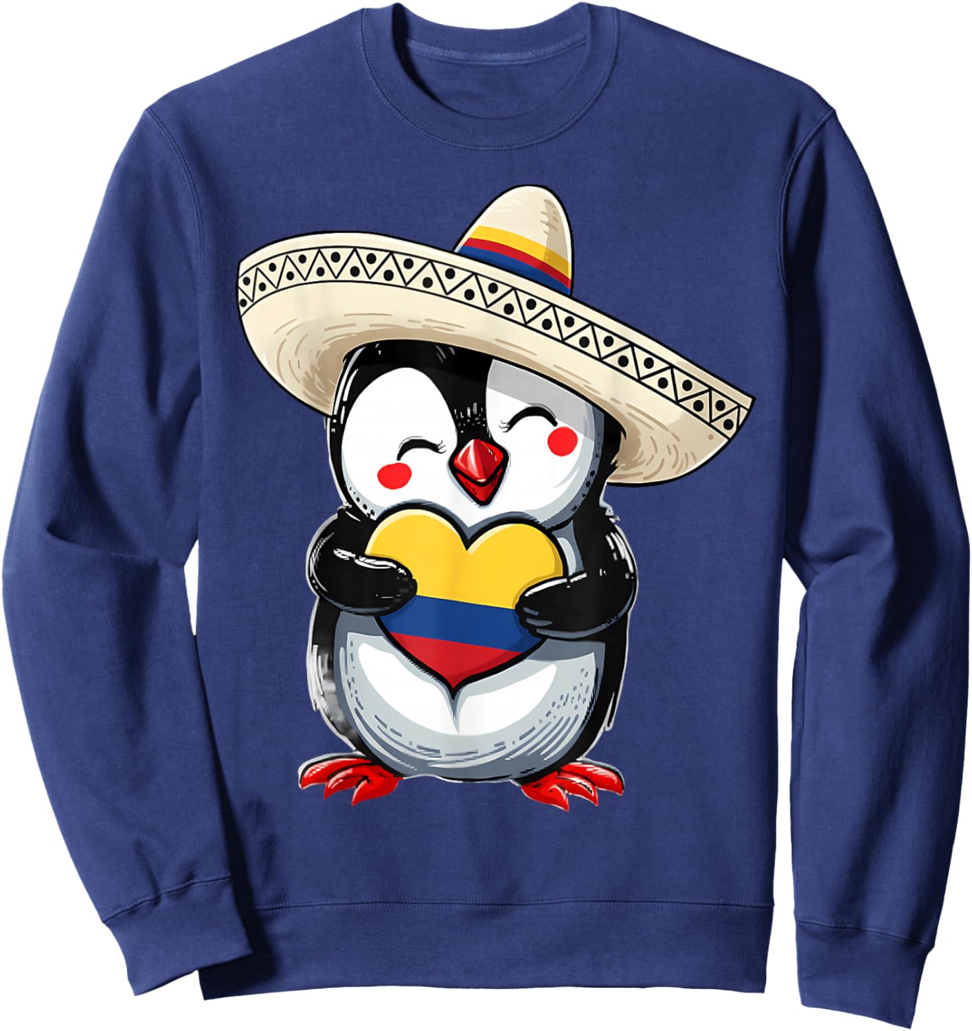 Colombia Flag Penguin Colombian Roots Colombian Pride Sweatshirt - Sweatshirt | Navy