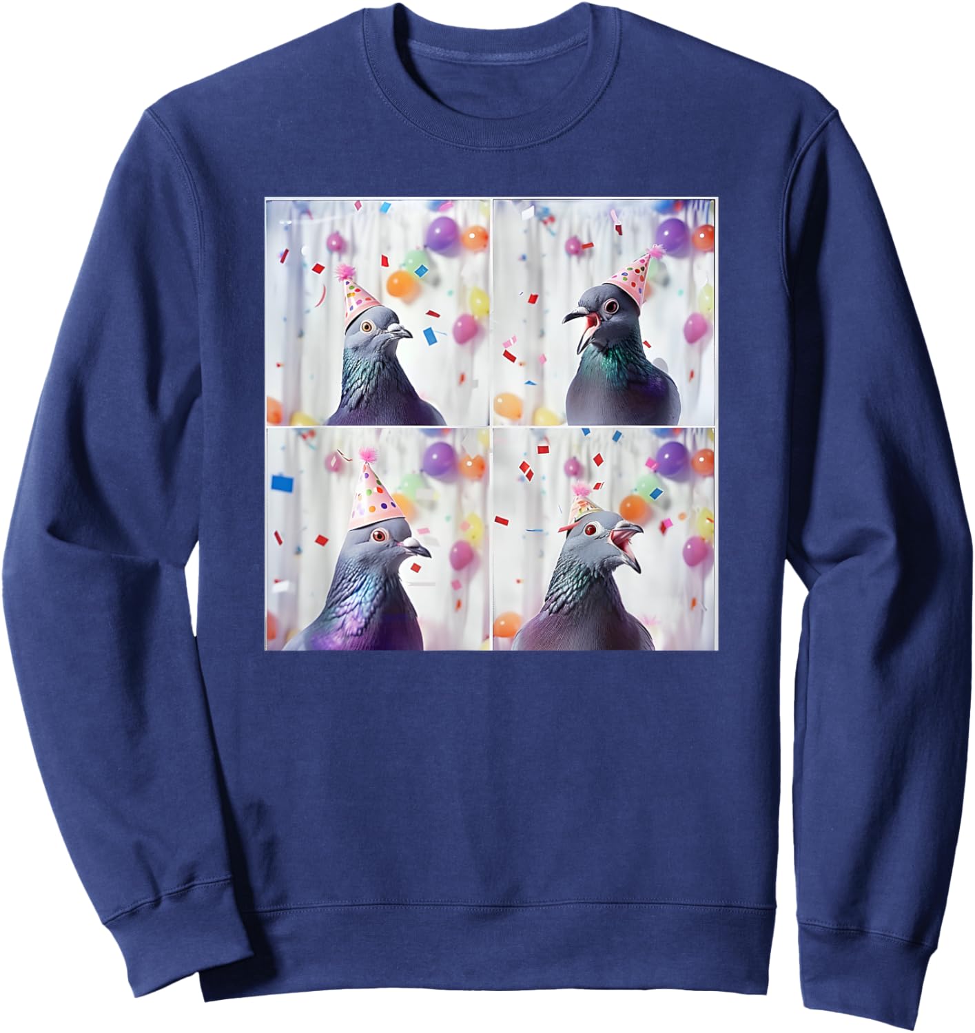 Bird Animal Photobooth Love Pigeons Men Women Kids Pigeon In Hat Party Pigeon Fancier Funny Birthday Sweatshirt - Sweatshirt | Navy
