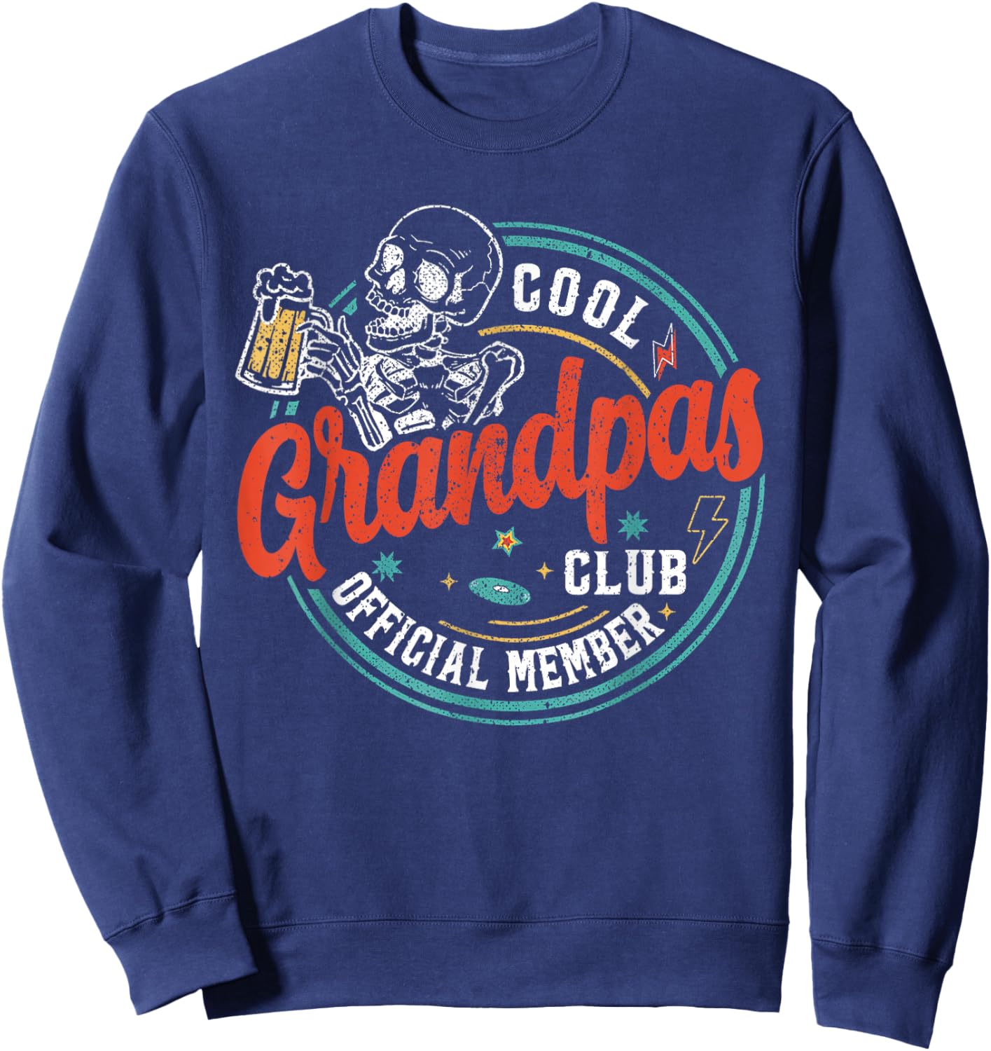 Grandpa Shirt Official Member Cool Grandpas Club Sweatshirt - Sweatshirt | Navy
