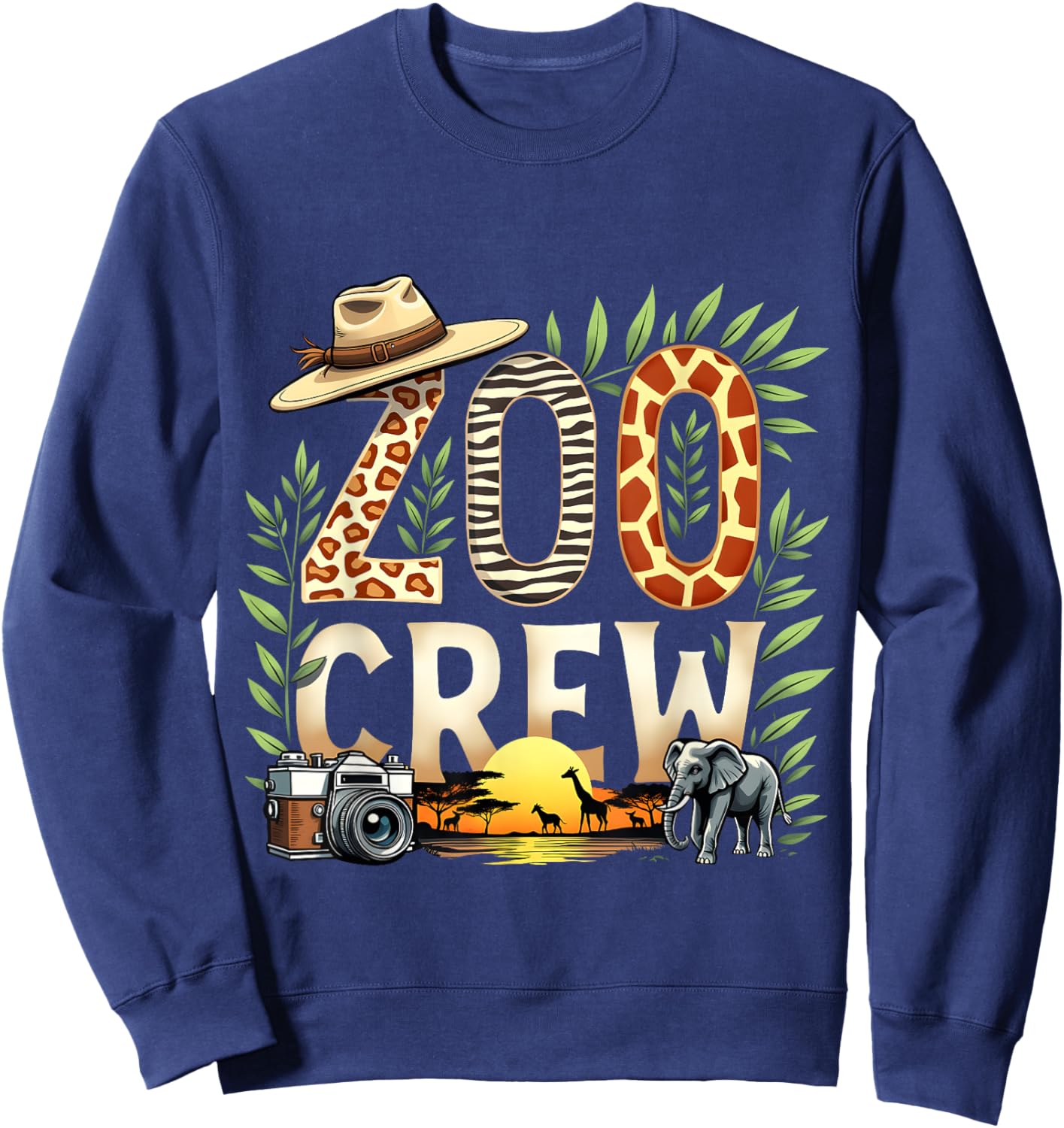 Zoo Crew Safari Animals Wild Field Trip Wildlife Animal Sweatshirt - Sweatshirt | Navy
