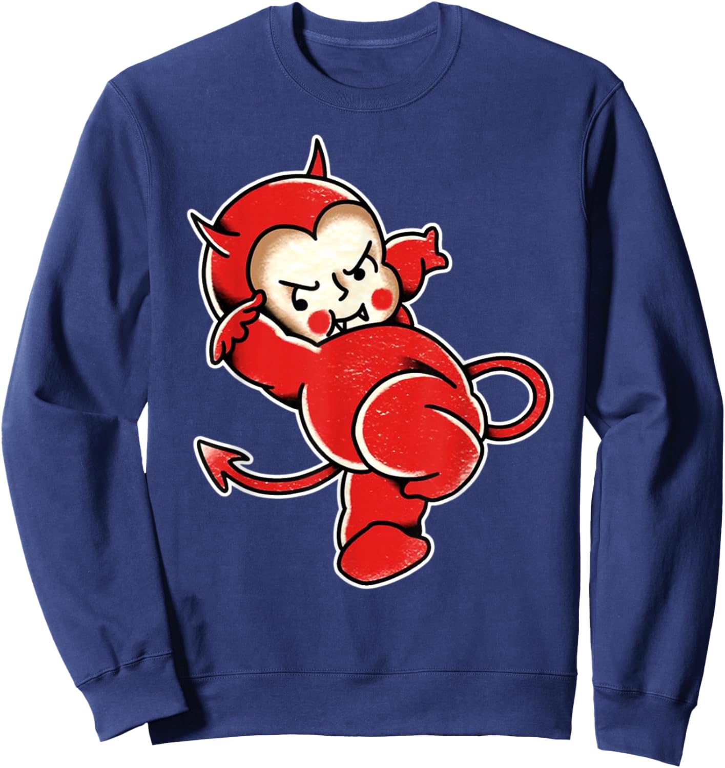 Kewpie Baby Devil Demon Horns Tattoo Sweatshirt - Sweatshirt | Navy
