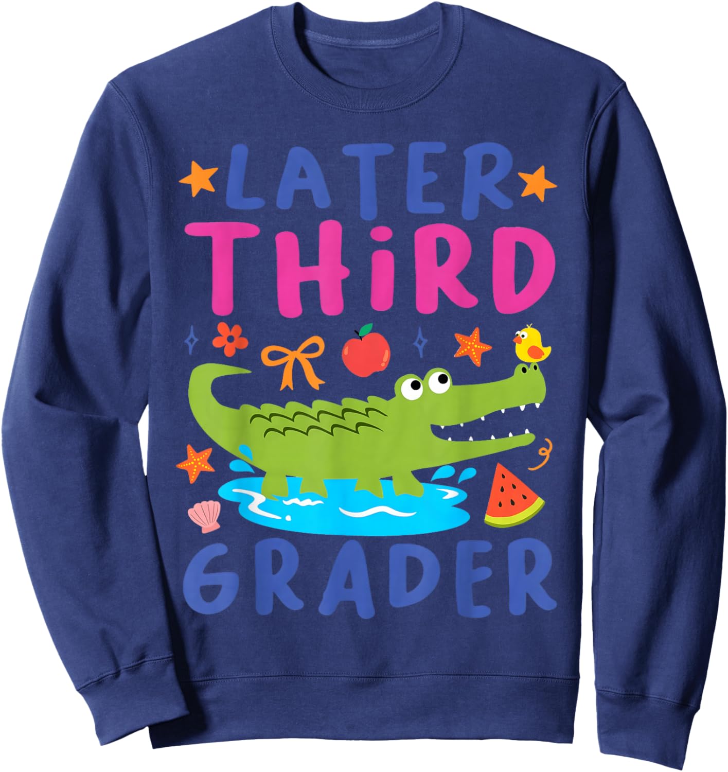 Later Gator Funny Alligator Kids Cute Third Grader Sweatshirt - Sweatshirt | Navy