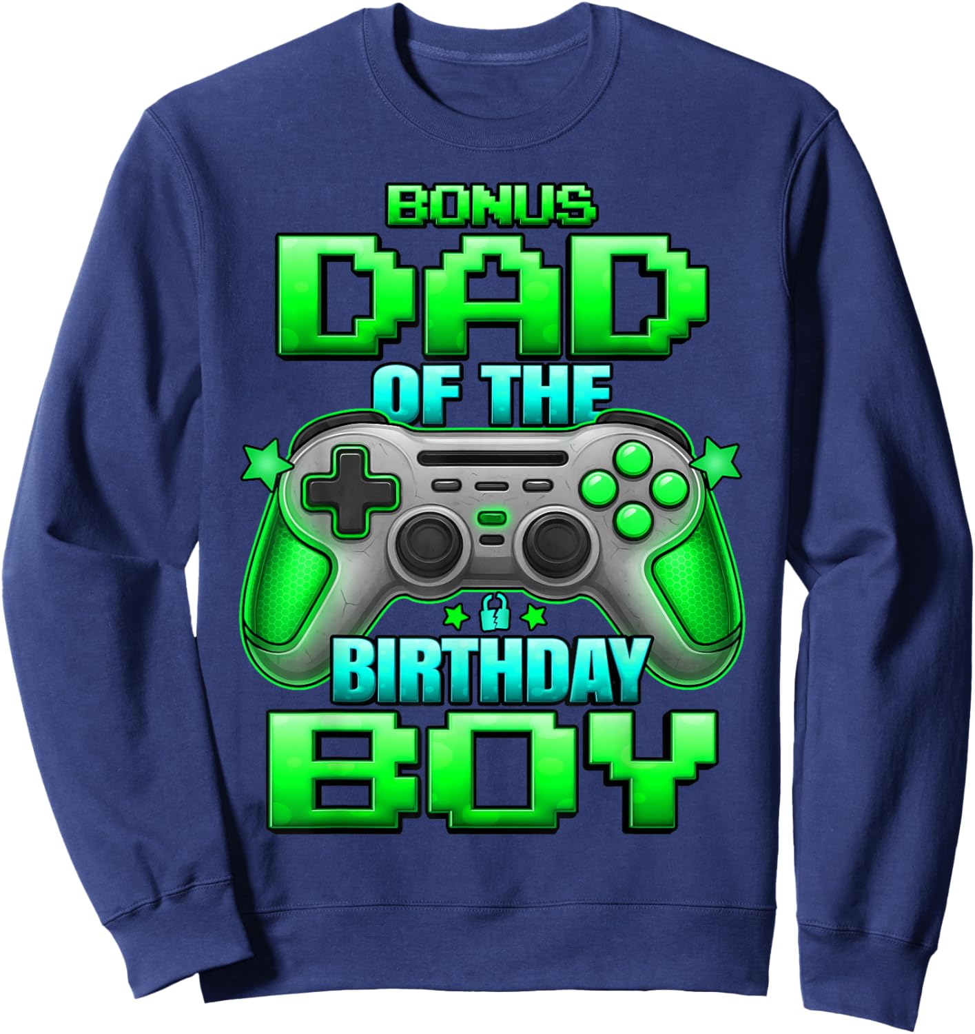 Bonus Dad of The Birthday Boy Matching Family Father Sweatshirt - Sweatshirt | Navy