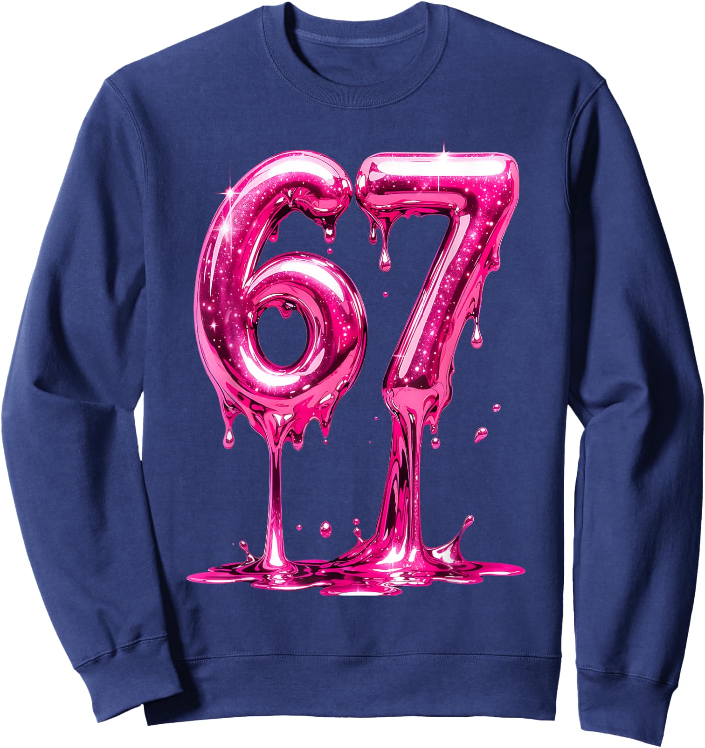 67 Filles dégoulinantes Tout-Petits Jeunes Enfants 6 7 Mème Sweatshirt - Sweatshirt | Navy