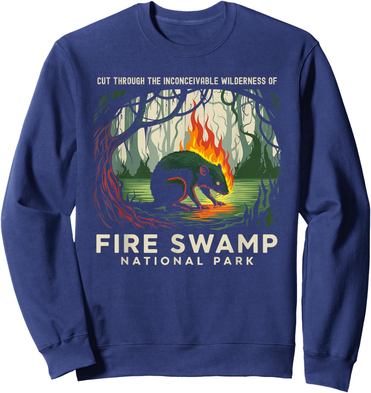 Fire Swamp National Park Camping Hiking Mountain Sweatshirt - Sweatshirt | Navy