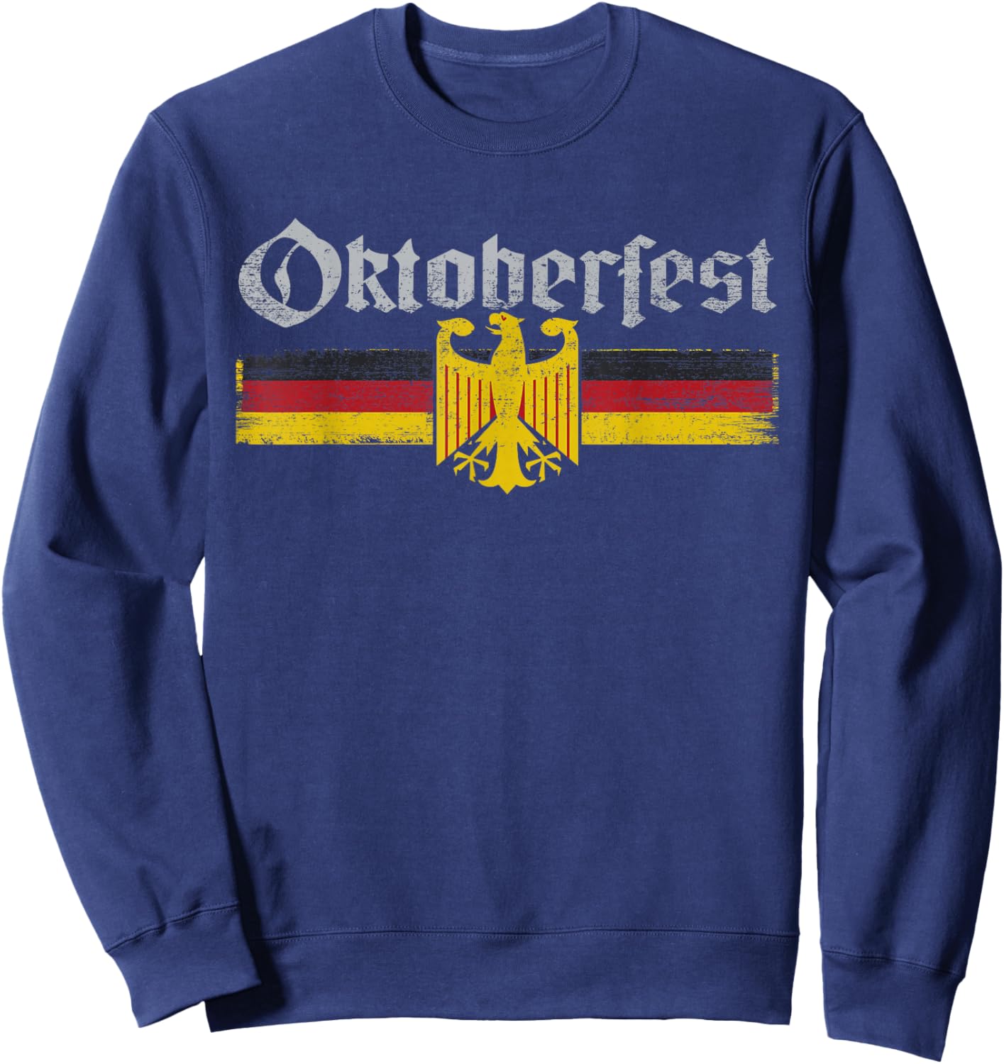 Vintage Oktoberfest German Flag Sweatshirt - Sweatshirt | Navy