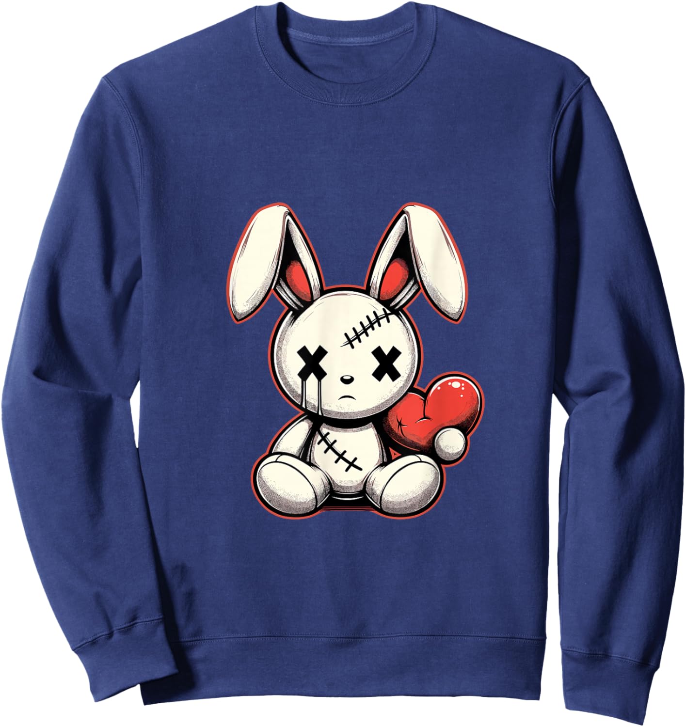 Voodoo Rabbit Embroidered Gothic Sweatshirt - Sweatshirt | Navy