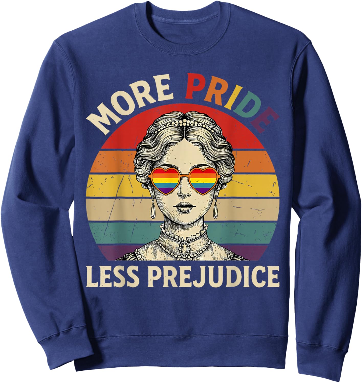 Mehr Stolz Weniger Vorurteil Stolz Monat LGBTQ Schwul Lesben Sweatshirt - Sweatshirt | Navy
