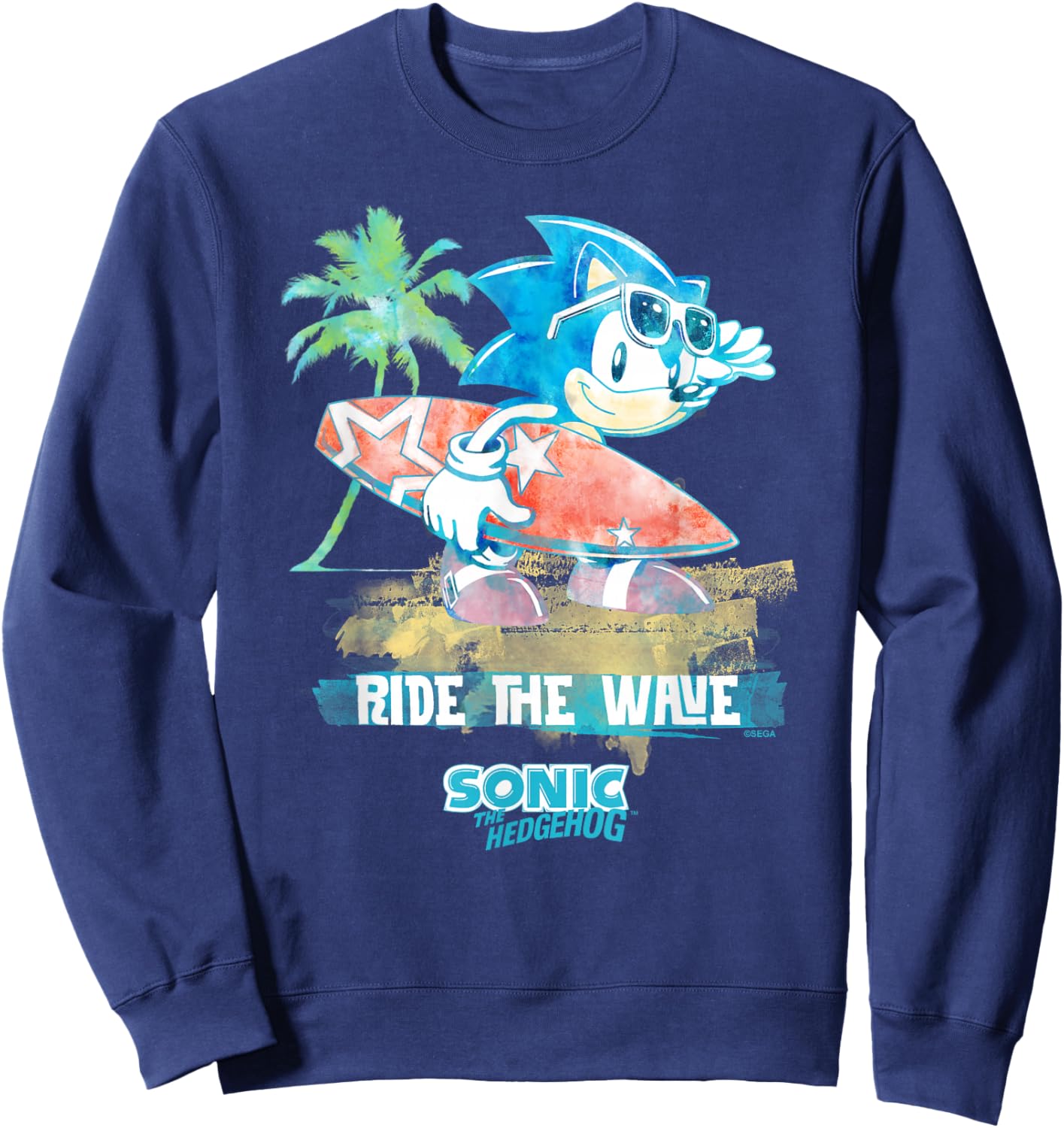 Sonic The Hedgehog - Ride The Wave Sonic Sweatshirt - Sweatshirt | Navy