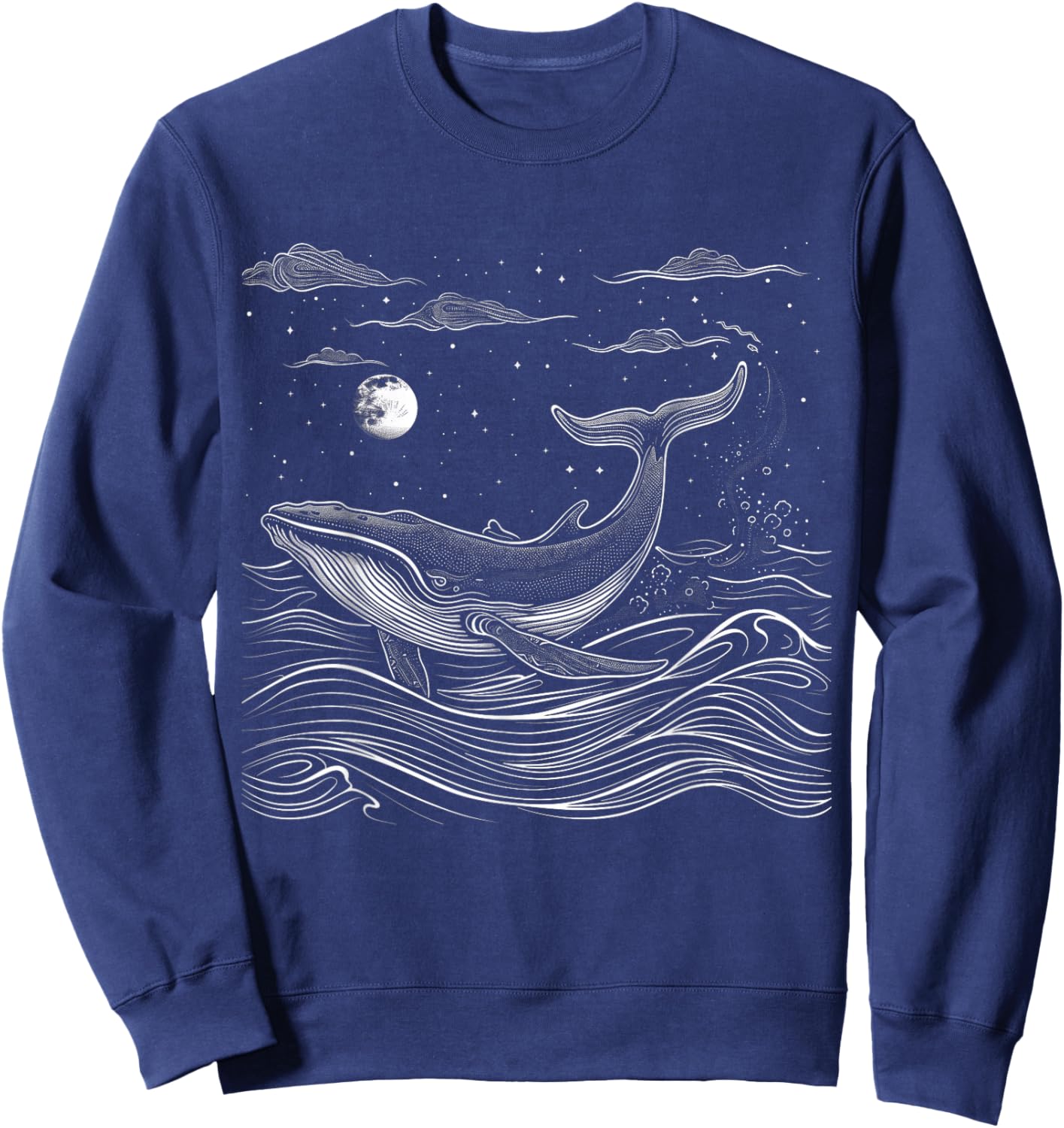 Blue Whale Humpback Whale Lover Sweatshirt - Sweatshirt | Navy