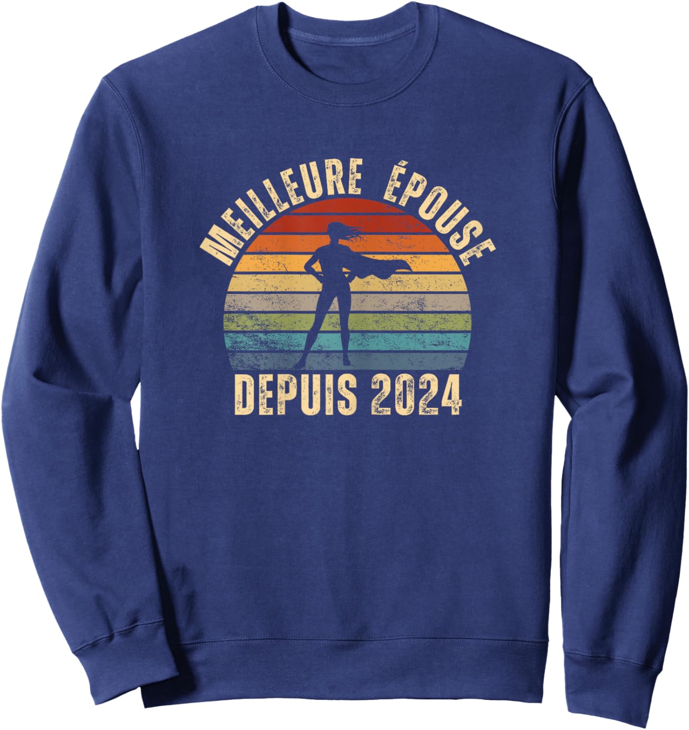 Best Wife Since 2024 Wedding Anniversary Couple Married Sweatshirt - Sweatshirt | Navy