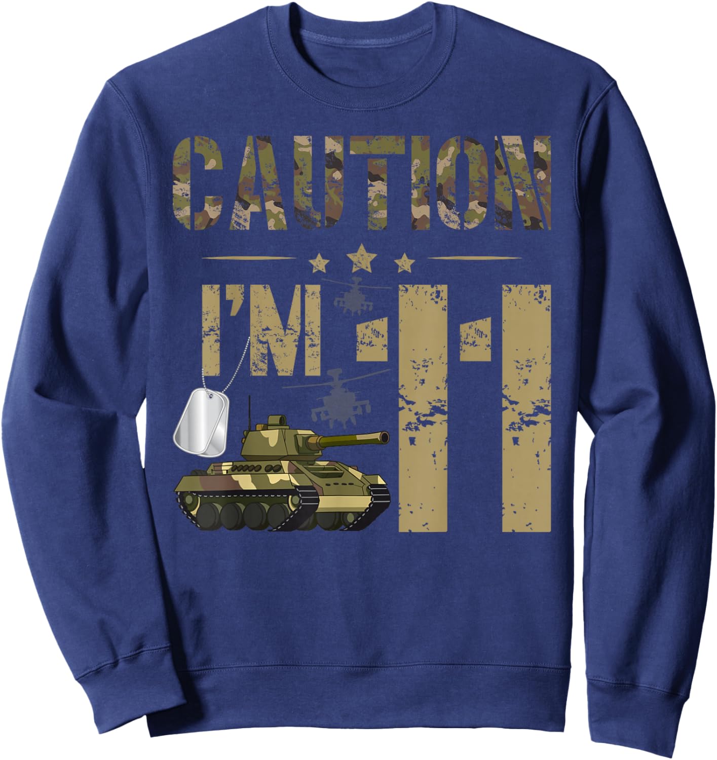 11th Military Birthday Eleven Year Old Soldier Birthday Sweatshirt - Sweatshirt | Navy