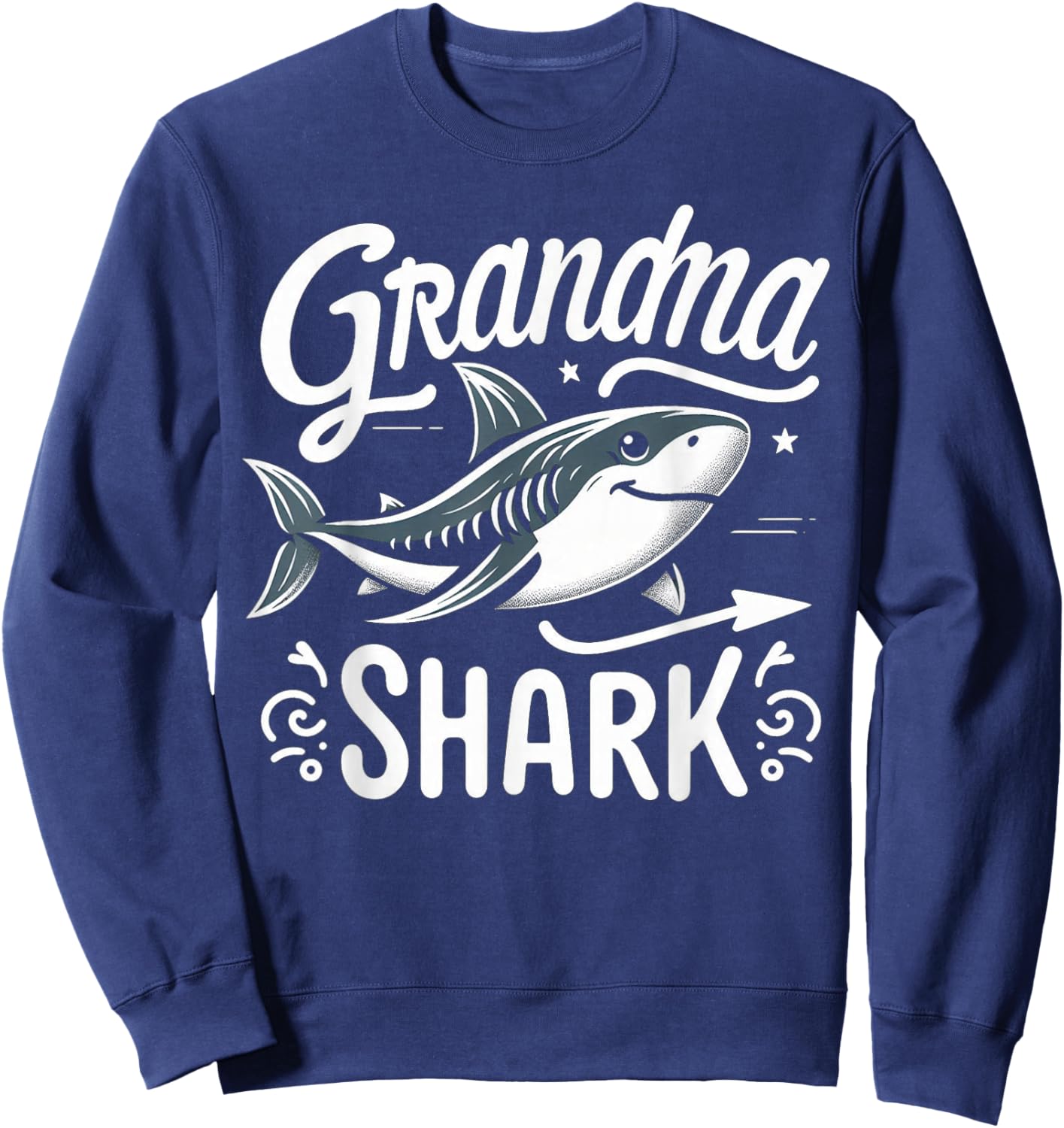 Grandma Shark Funny Shark Matching Family Sweatshirt - Sweatshirt | Navy