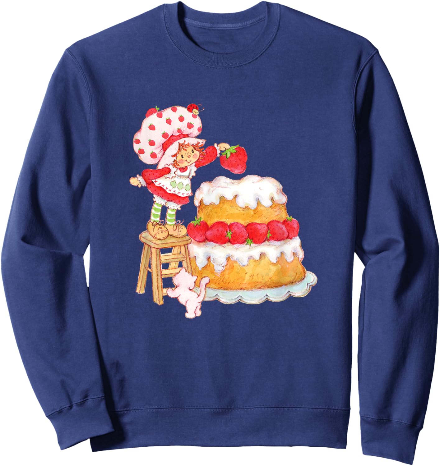 Strawberry Shortcake & Custard Baking Besties Vintage Sweatshirt - Sweatshirt | Navy