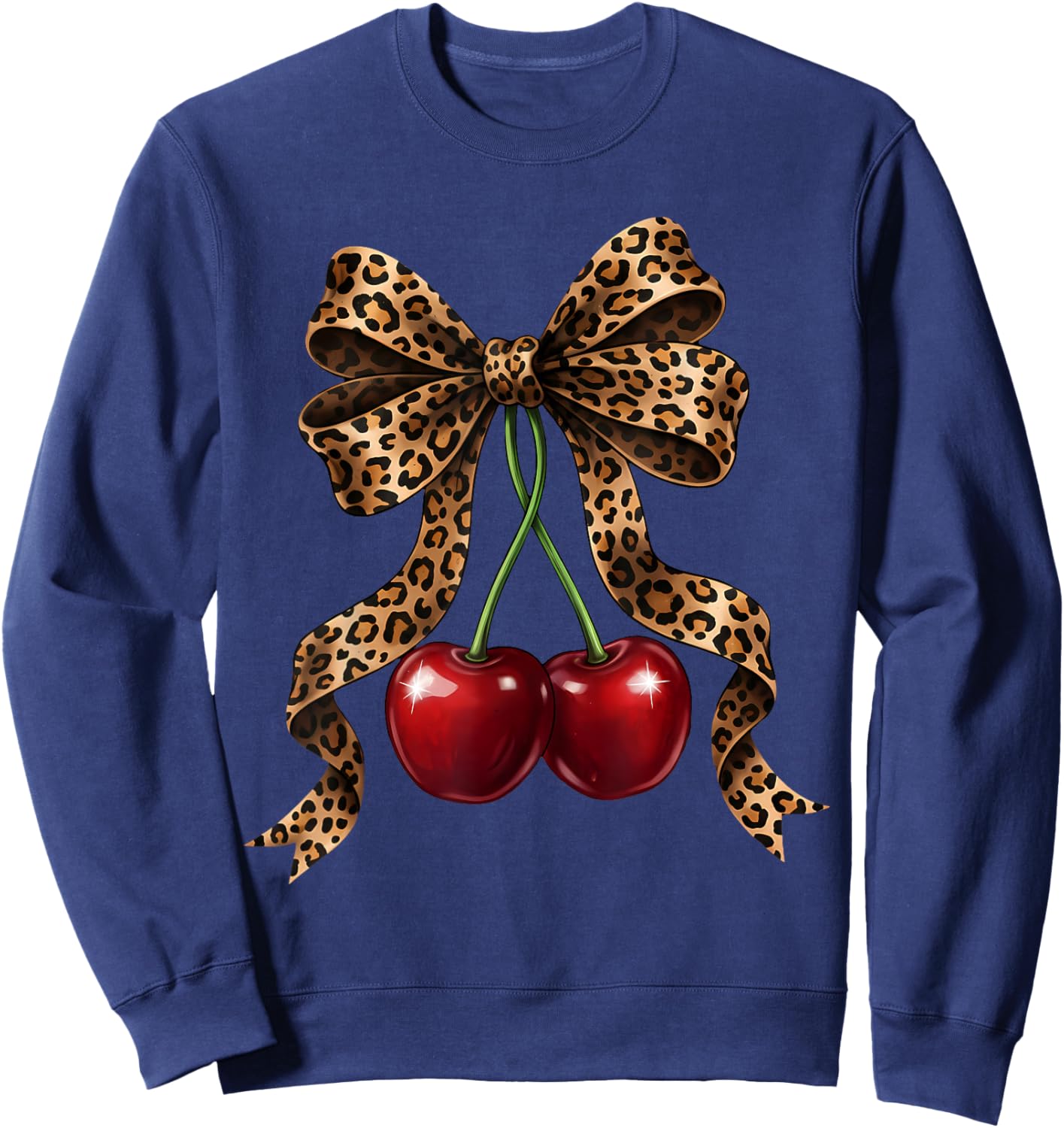 Cherry Bow Coquette Red Cherries Sweatshirt - Sweatshirt | Navy