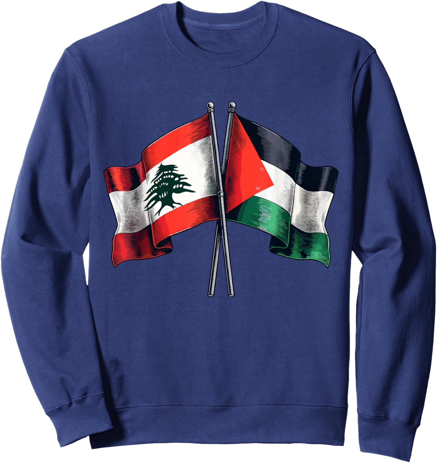 Lebanon Palestine Sweatshirt - Sweatshirt | Navy