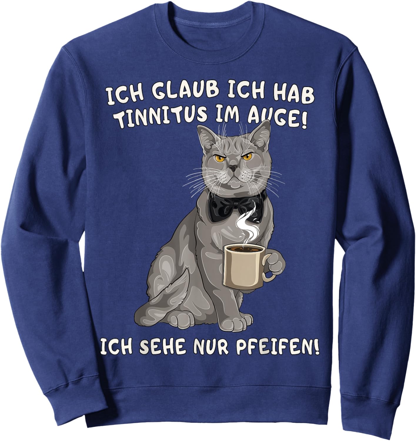 Sarkastische Katze Kaffee Büro Montag Humor lustig Sweatshirt - Sweatshirt | Navy