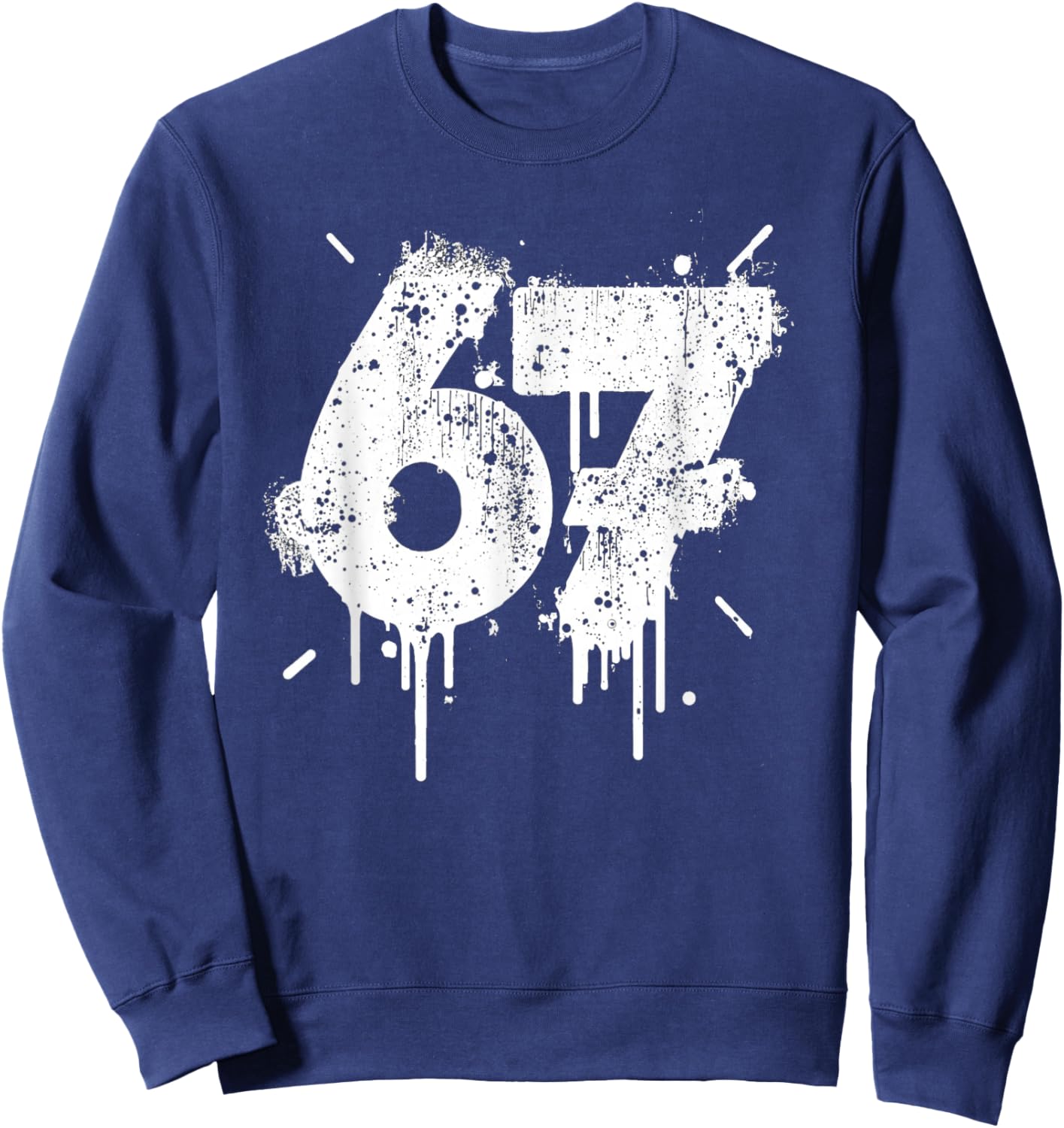 67 Shirt, 67 Meme Six Seven Funny Men's Shirts for Teens and Kids Sweatshirt - Sweatshirt | Navy