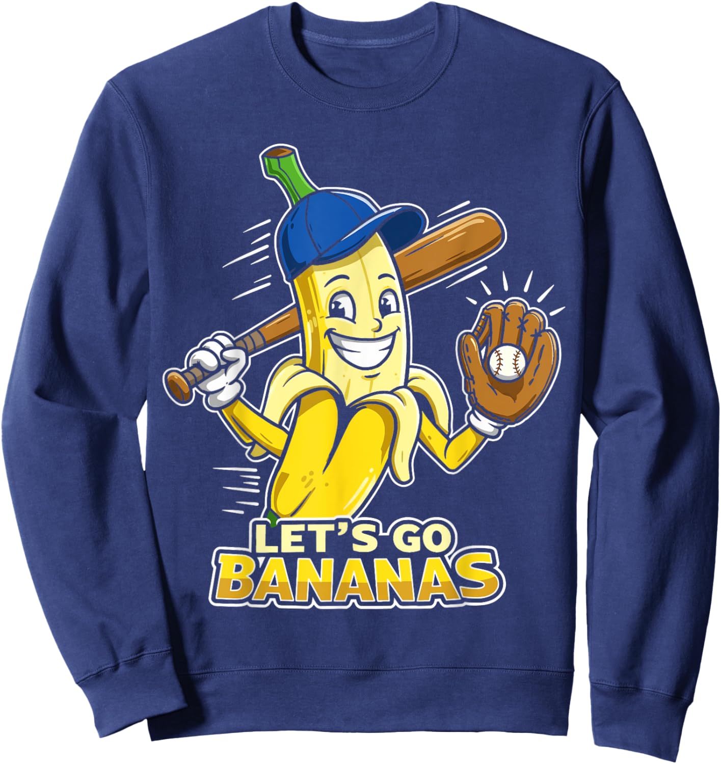 Funny Banana Shirts Gift Fruit Lovers Boys Lets Go Bananas Sweatshirt - Sweatshirt | Navy