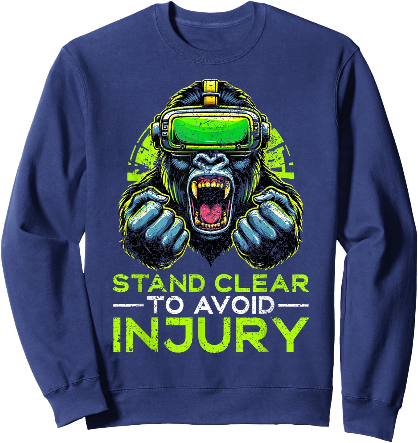 Gorilla VR Gamer Virtual Reality Headset Monkeys Sweatshirt - Sweatshirt | Navy