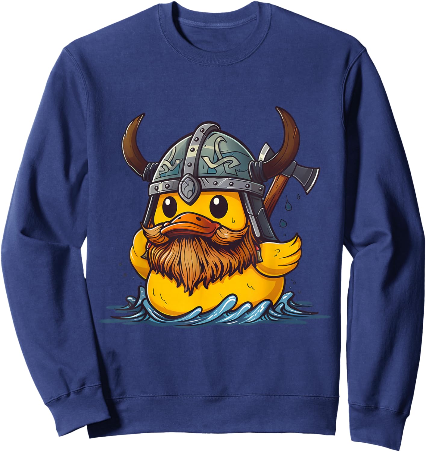 Rubber Duck Viking Duck Viking Helmet Vikings Rubber Duckie Sweatshirt - Sweatshirt | Navy