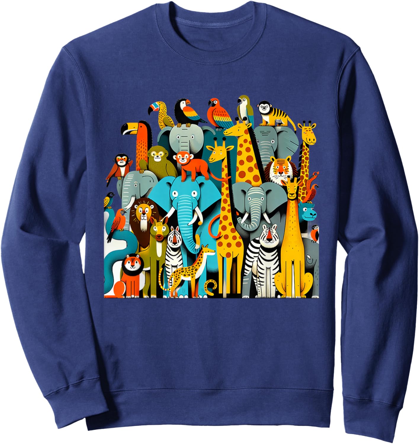 Jungle Jamboree Wildlife Birthday Safari Birthday 090CWU Sweatshirt - Sweatshirt | Navy