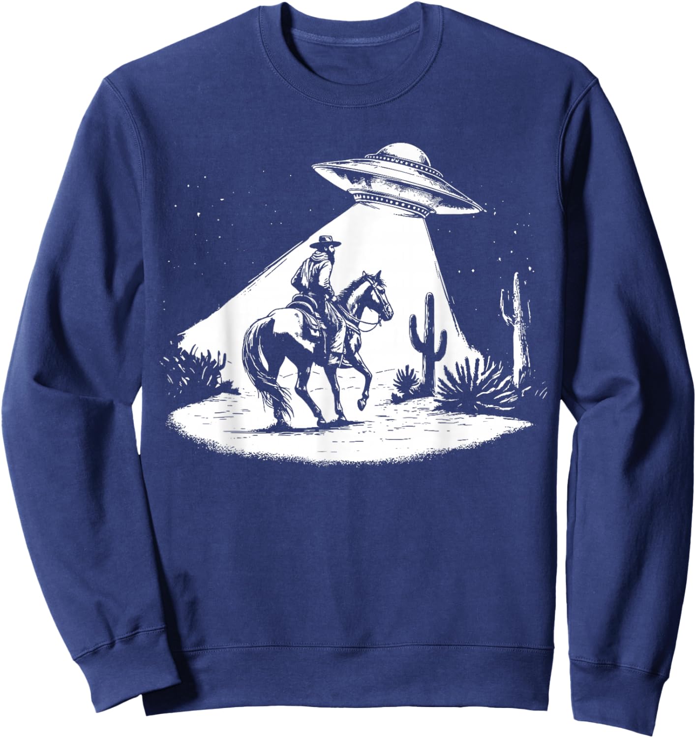 UFO Howdy Alien Cowboy Halloween Costume Ufo Western Sweatshirt - Sweatshirt | Navy