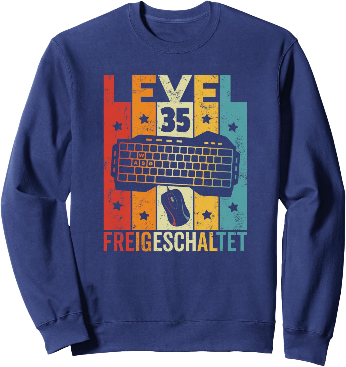 35 Geburtstag Mann Frau 35 Jahre Level 35 Gaming Gamer Premium Sweatshirt - Sweatshirt | Navy