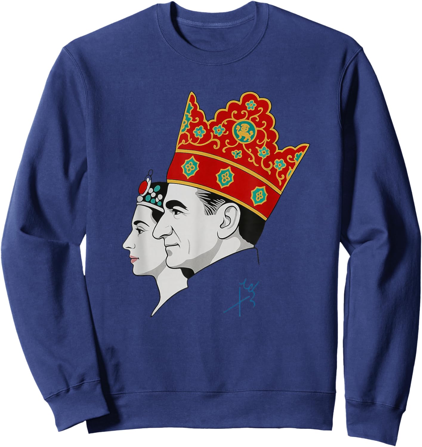 Shah und Farah, Pahlavi Javid Shah Sweatshirt - Sweatshirt | Navy