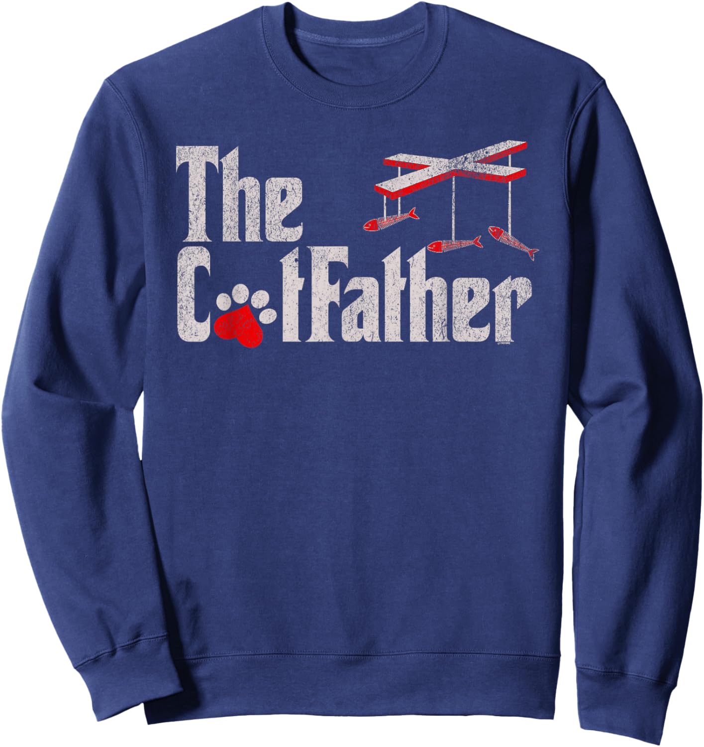 Funny Cat Dad Parody Cat Father Feline Lover Sweatshirt - Sweatshirt | Navy