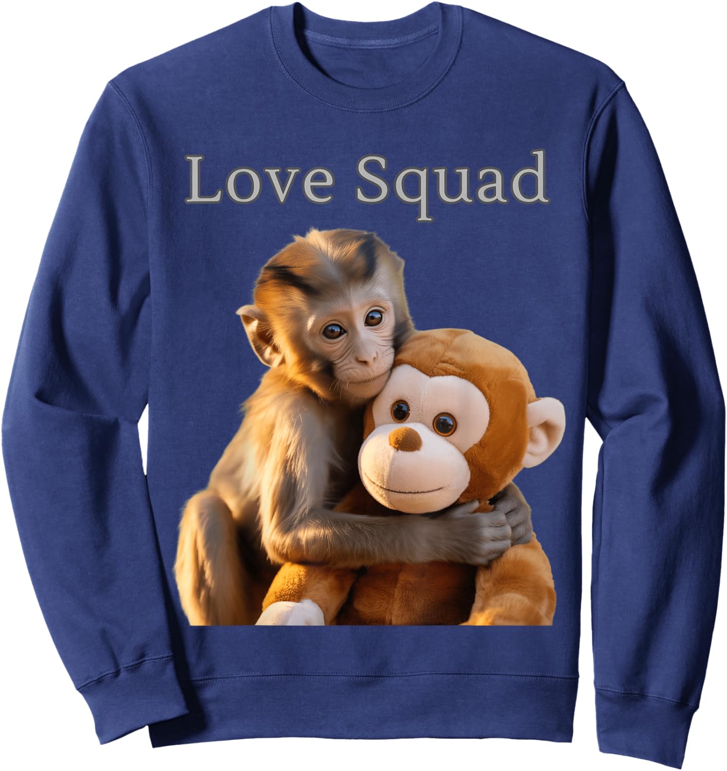 Team Punch Monkey and Plush Love Squad Sweatshirt - Sweatshirt | Navy