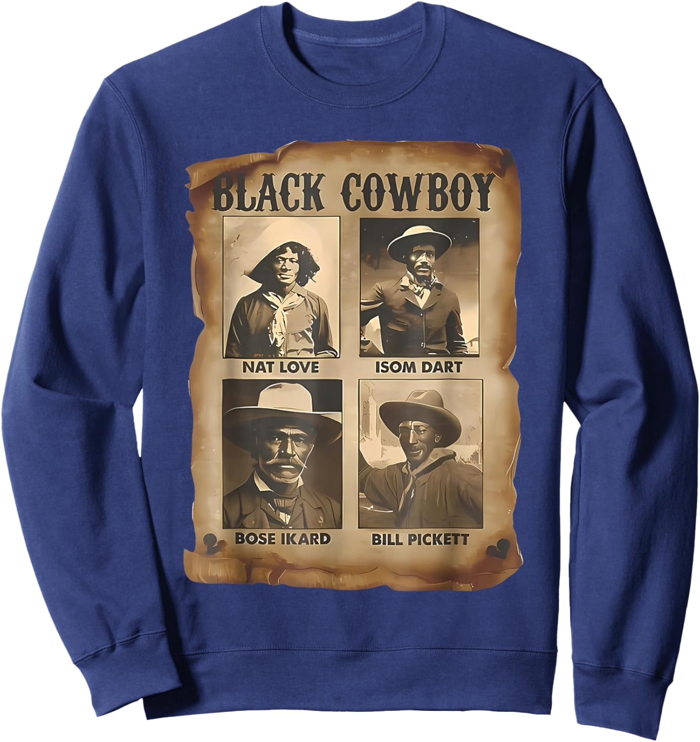 Black Cowboy Western Rodeo Melanin Black History Texas Men Sweatshirt - Sweatshirt | Navy