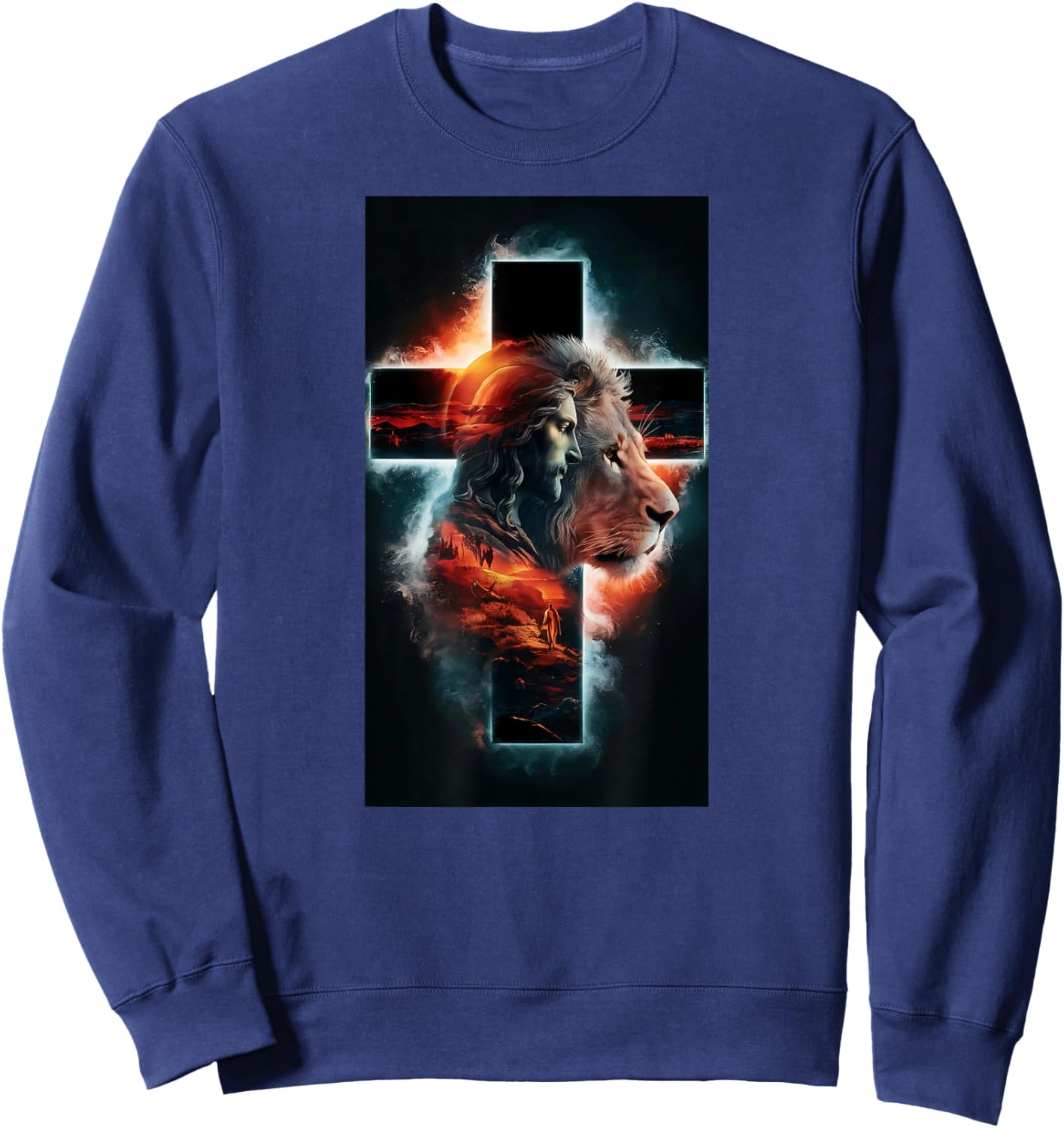 Cross Shirts Women Faith in Christ Sweatshirt - Sweatshirt | Navy