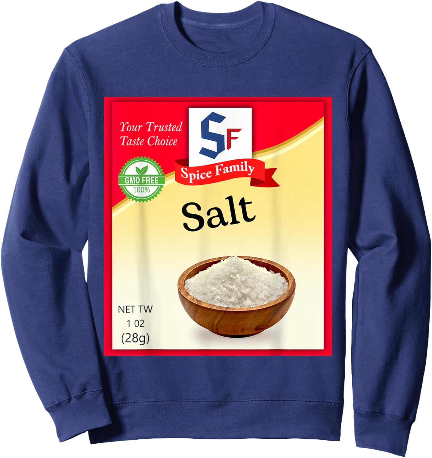 Salt Condiment Costume Holiday Spice Costumes Sweatshirt - Sweatshirt | Navy
