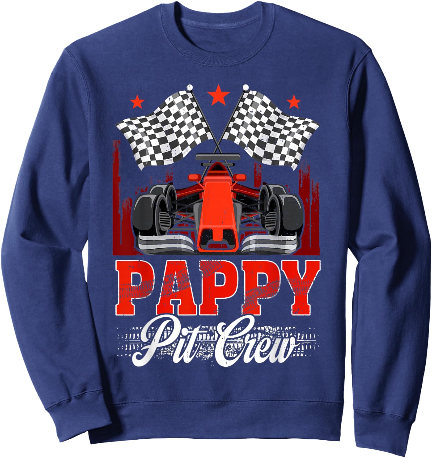 Race Car Birthday Party Racing Family Pappy Pit Crew Sweatshirt - Sweatshirt | Navy