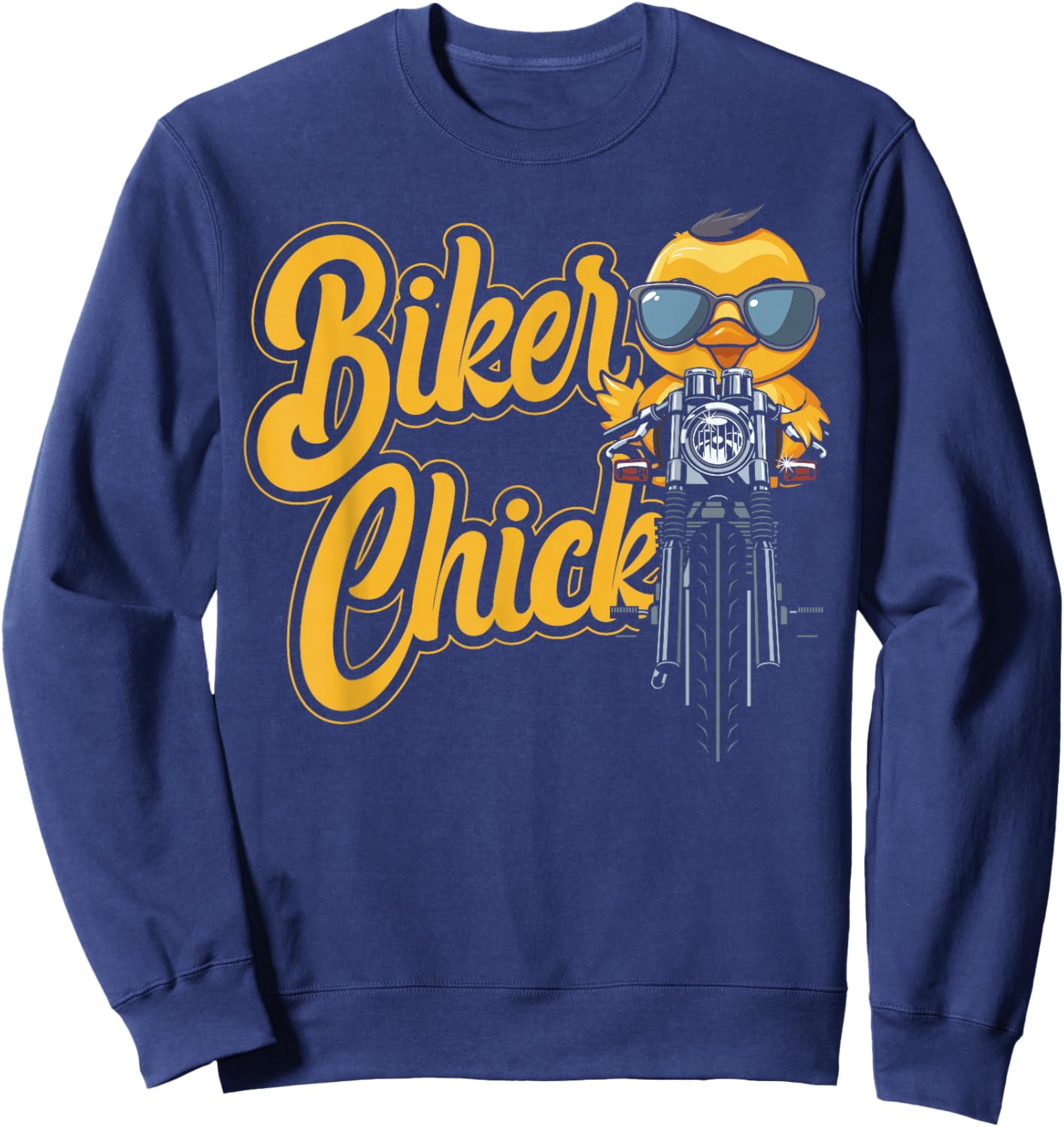 Classic Motorcycle Biker Girl Female Biker Chick Sweatshirt - Sweatshirt | Navy