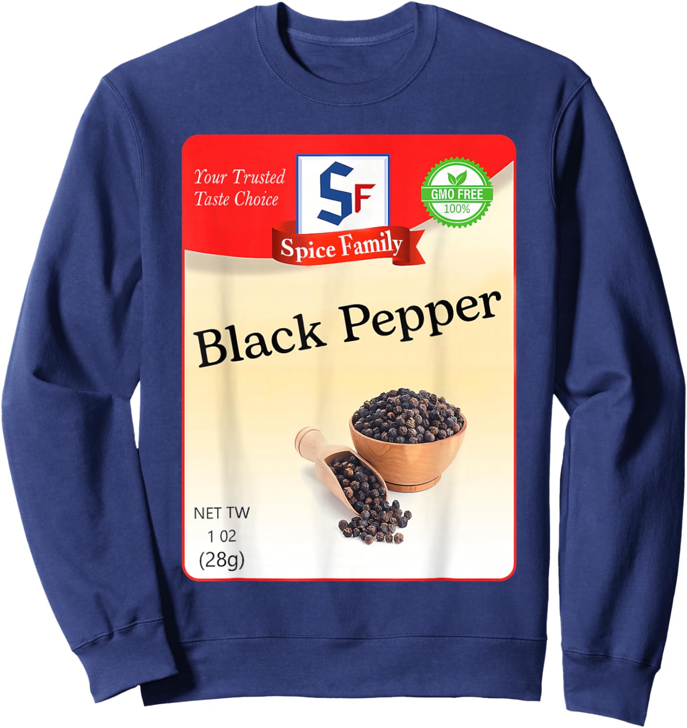 Black Pepper Condiment Holiday Spice Group Costumes Sweatshirt - Sweatshirt | Navy