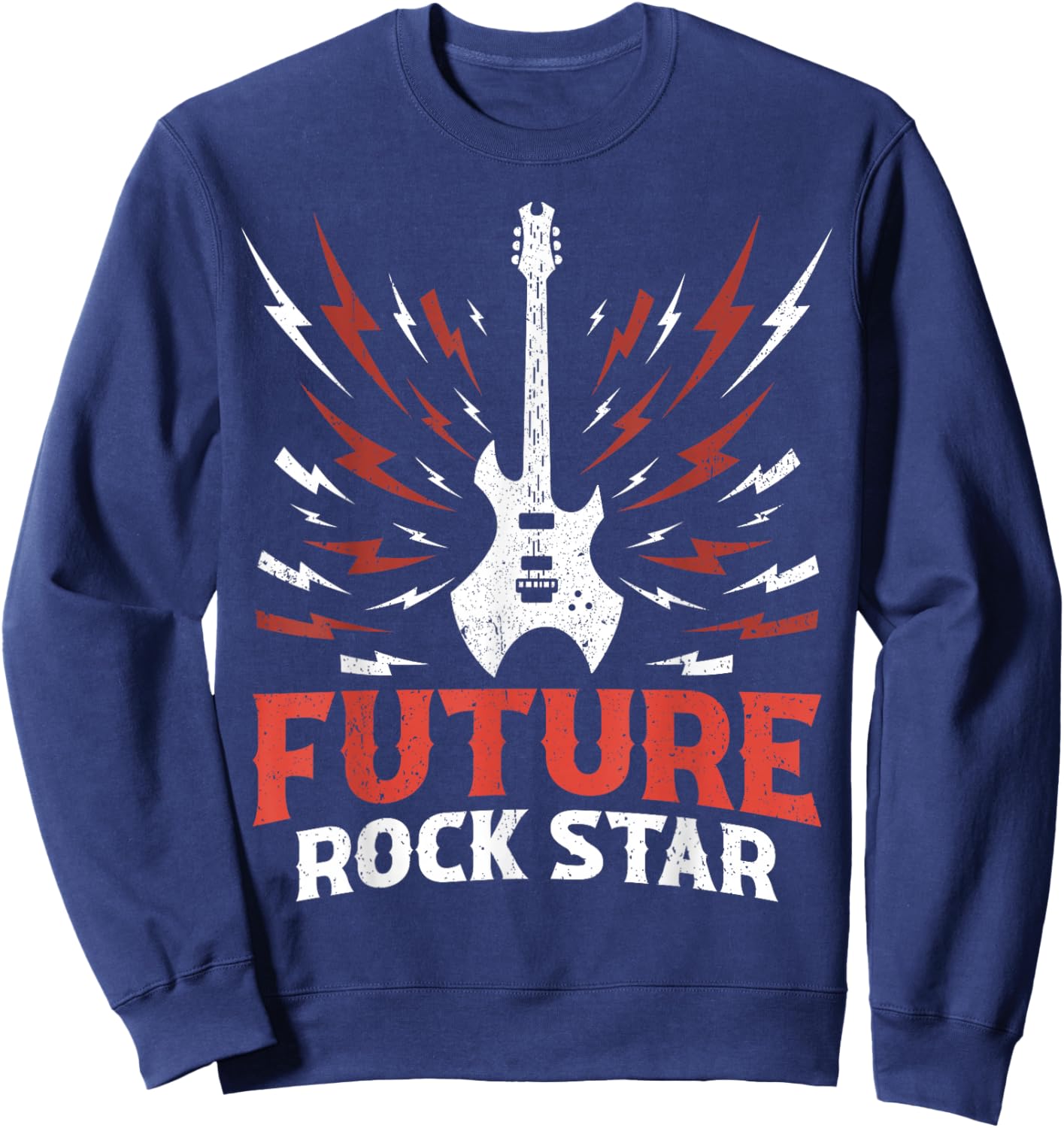Future Rock Star Girls Boys Kids Guitar Sweatshirt - Sweatshirt | Navy