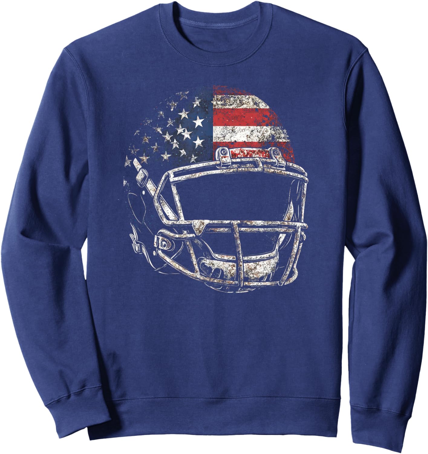 American Football Players Helmet US Flag Sweatshirt - Sweatshirt | Navy
