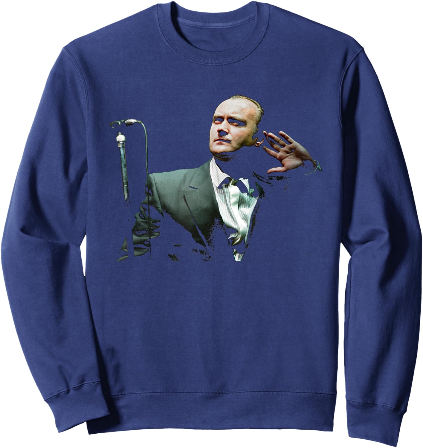 Singer Phil Collins Live On Stage 1990 Sweatshirt - Sweatshirt | Navy